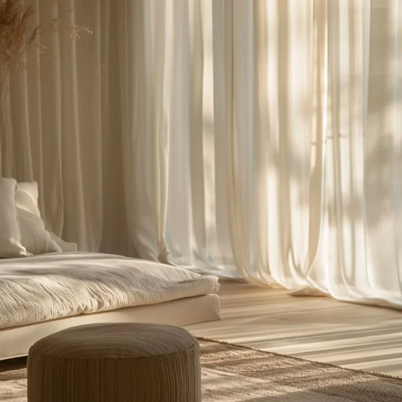 Beige curtains