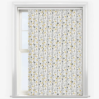 Cotton Flower Ochre Vertical Blind