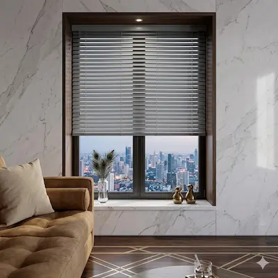 Made To Measure 50mm Slats Charcoal Venetian Blind