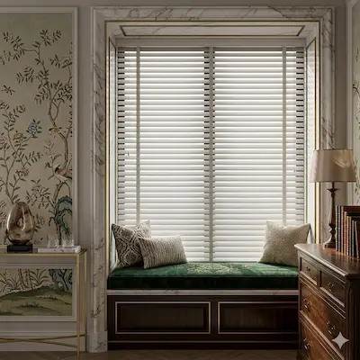 White 63mm Hardwood Venetian Blind