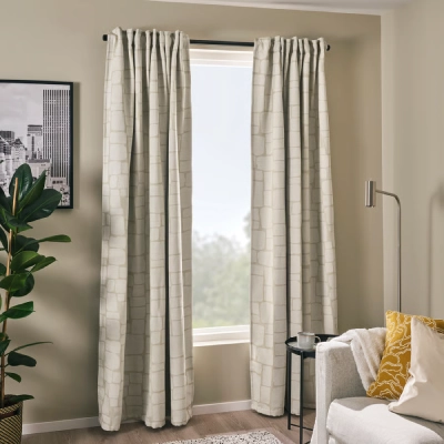 Blackout curtains beige with heading tape