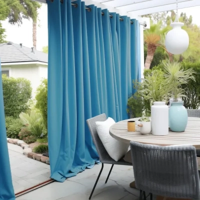 Blue Waterproof Outdoor Curtains