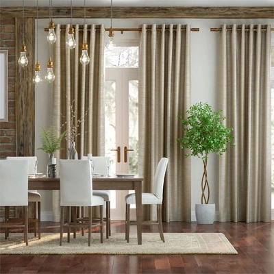 Pale Gold Silk Window Curtain