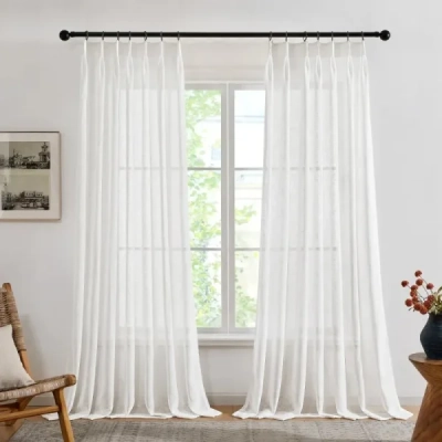 Rustic Heavy Linen Sheer Curtains