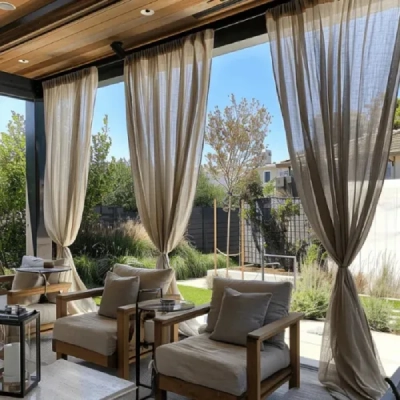 Sheer Outdoor Linen Curtains