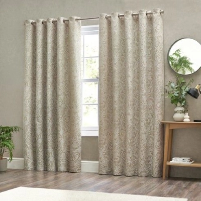 Bali Natural Beige Eyelet Curtains