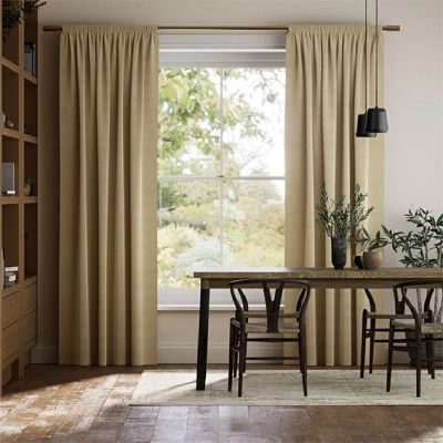 Beige Dupioni Silk Curtain Abu Dhabi