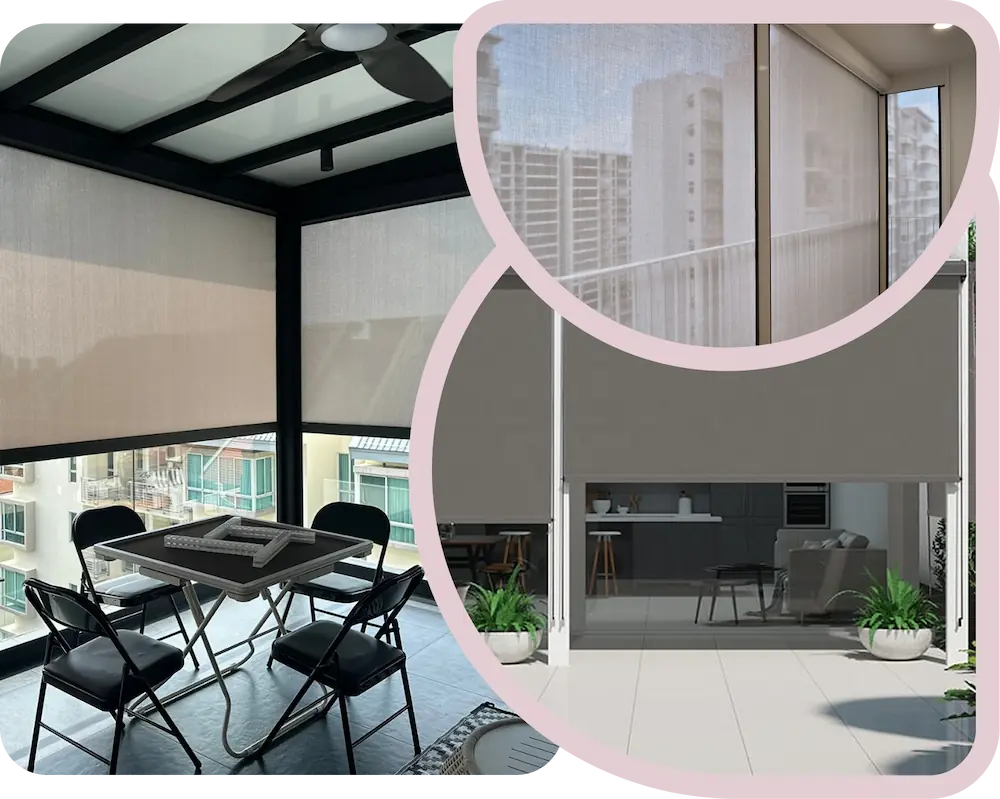 Custom-made Balcony Motorized Blinds For Easy Control