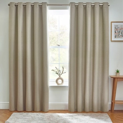 Dawn Natural Beige Blackout Eyelet Curtains