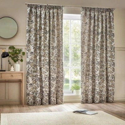 Pomegranate Natural Beige Pencil Pleat Curtains