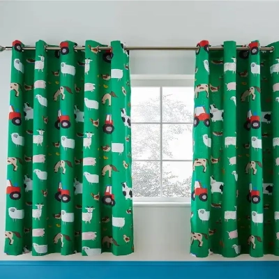 Printed Farmyard Animal Kids Curtains