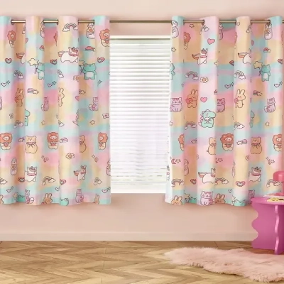Printed Forever Together Kids Curtains