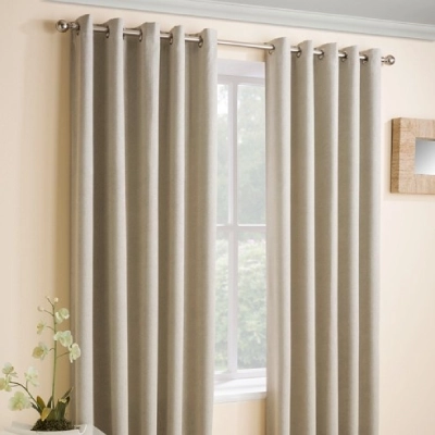 Vogue Cream Beige Eyelet Curtains